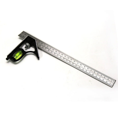 Image of ADJUSTABLE 300mm (12") ENGINEERS COMBINATION TRY SQUARE SET RIGHT ANGLE