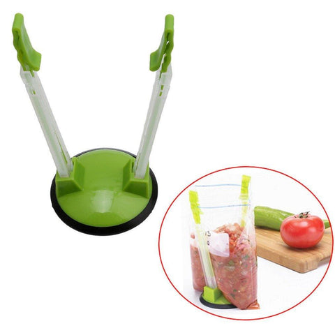 Image of 6 PCS Non-Slip Plastic Adjustable Folding Rack Free Hands Clip Ziplock Storage Bag