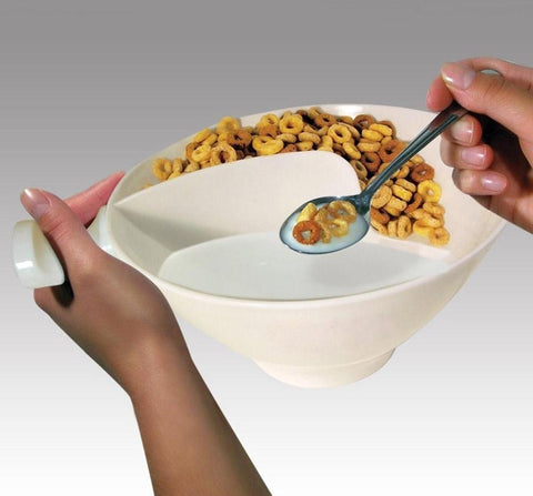 Image of Separated Cereal Bowl With Handle