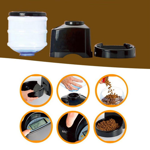 Image of 5.5L Automatic Pet Feeder With Voice Message Recording And LCD Screen