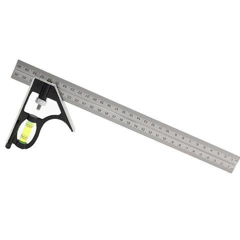 Image of ADJUSTABLE 300mm (12") ENGINEERS COMBINATION TRY SQUARE SET RIGHT ANGLE