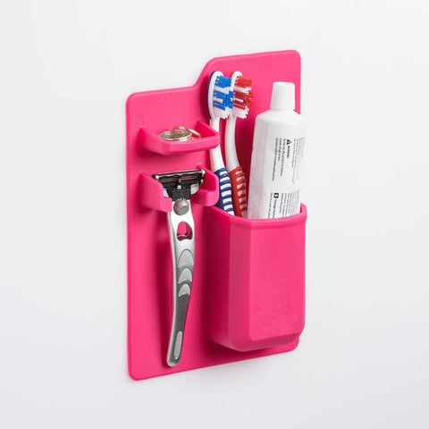 Image of A Silicone Shower Organizer That Sticks To Your Wall