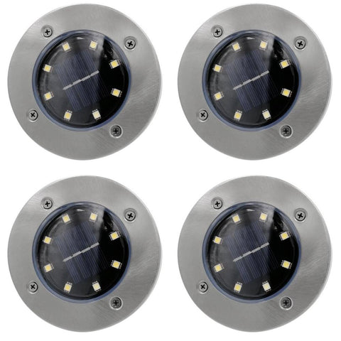 Image of Solar Powered LED Disk Light (4-Pack)