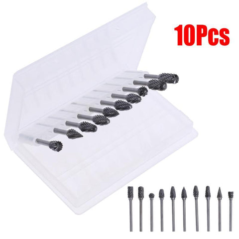 Image of Double Diamond Cut Rotary Burrs 10pcs Set