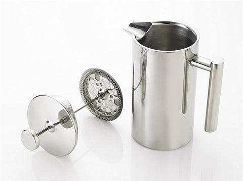 Image of Stainless Steel French Press Coffee Tea Pot with Filter Double Wall