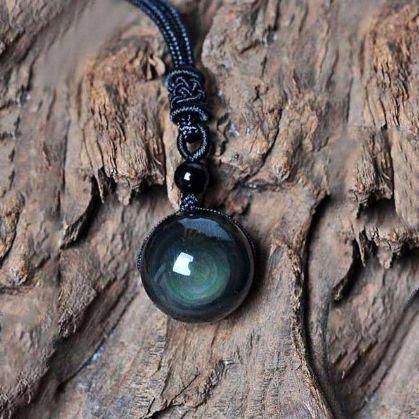Image of Rainbow Eye Obsidian Necklace
