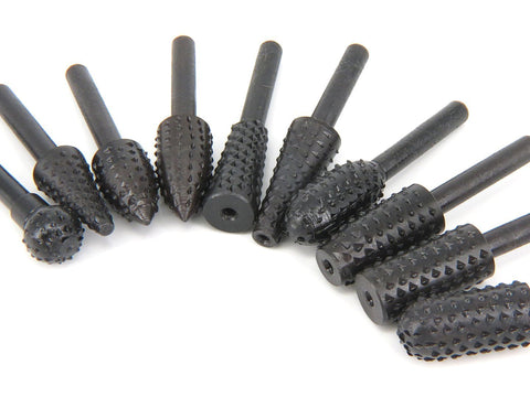 Image of Double Diamond Cut Rotary Burrs 10pcs Set