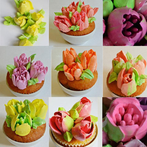 Image of Stainless Steel Pastry Nozzles - Russian Tulip Icing Tool (7pcs)