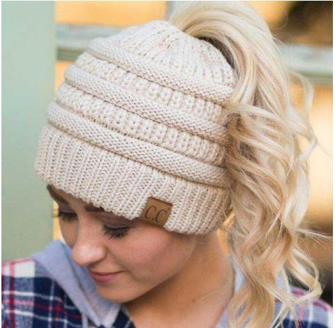 Image of Ponytail Knit Beanie