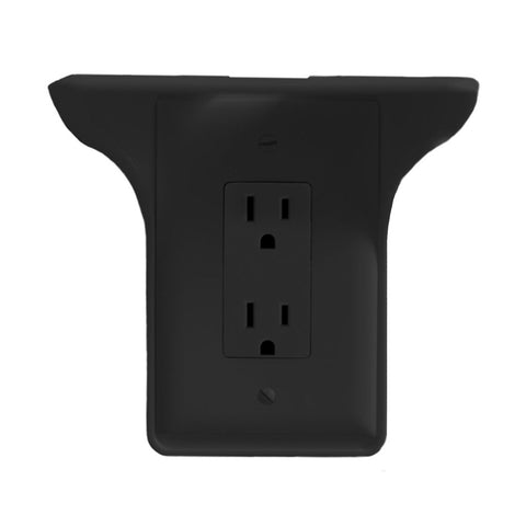 Image of Wall Outlet Shelf Power Perch, White/Black/Almond