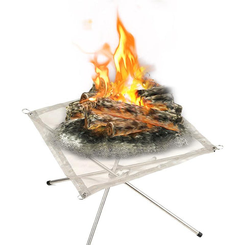 Image of Portable Folding Stainless Steel Campfire Stand