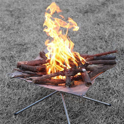 Image of Portable Folding Stainless Steel Campfire Stand