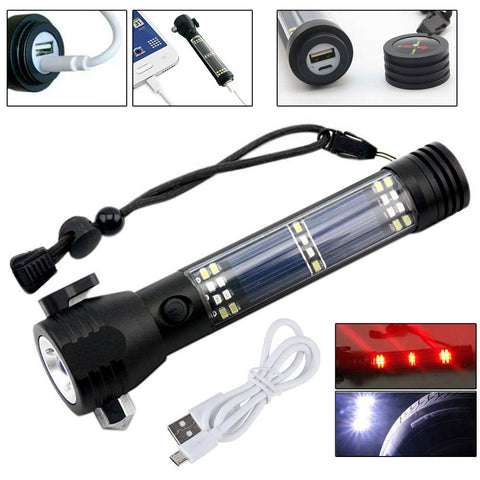 Image of 10 in 1 Multifunction Rechargeable Solar Powerful LED Flashlight