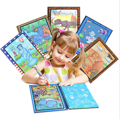 Image of Magic Water Drawing Book Coloring Book Doodle with Magic Pen Painting Board Juguetes For Children Education Drawing Toy