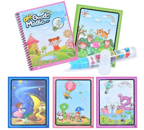 Image of Magic Water Drawing Book Coloring Book Doodle with Magic Pen Painting Board Juguetes For Children Education Drawing Toy