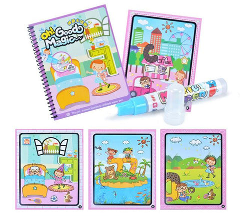 Image of Magic Water Drawing Book Coloring Book Doodle with Magic Pen Painting Board Juguetes For Children Education Drawing Toy