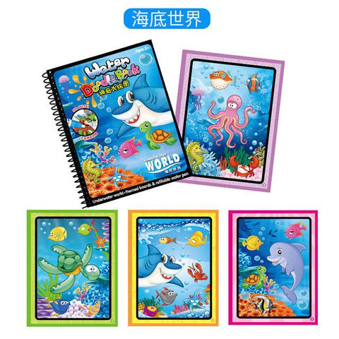 Image of Magic Water Drawing Book Coloring Book Doodle with Magic Pen Painting Board Juguetes For Children Education Drawing Toy