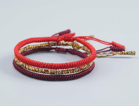 Image of Handmade Buddhist Knots Rope Bracelet