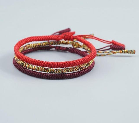 Image of Handmade Buddhist Knots Rope Bracelet