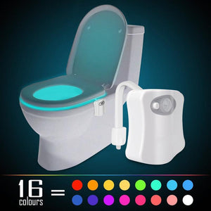 Motion Sensor LED Toilet Light with 16-Colors