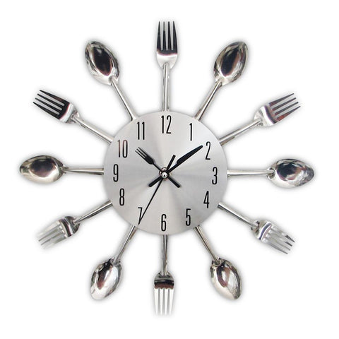 Image of Spoon Fork Creative Quartz Wall Mounted Clock