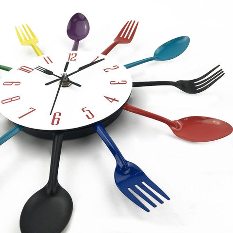 Image of Spoon Fork Creative Quartz Wall Mounted Clock