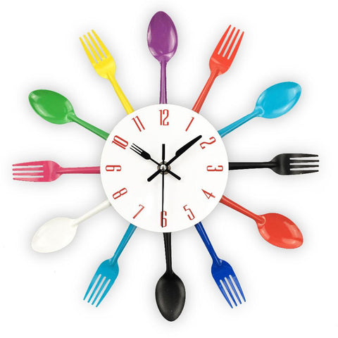 Image of Spoon Fork Creative Quartz Wall Mounted Clock