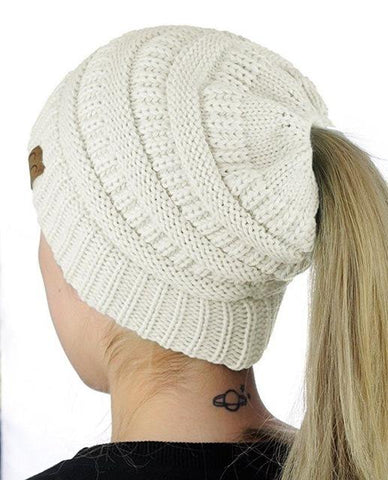 Image of Ponytail Knit Beanie