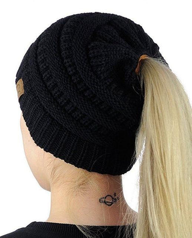 Image of Ponytail Knit Beanie