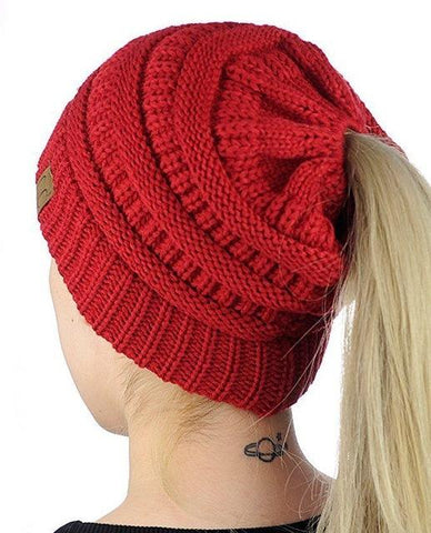 Image of Ponytail Knit Beanie