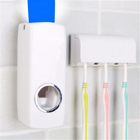 Image of Automatic Toothpaste Dispenser + 5 Toothbrush Holder