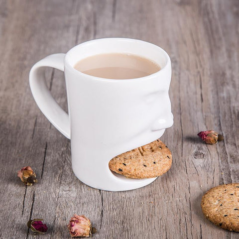 Image of Face Shape Ceramic Coffee Cup Mug