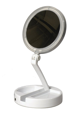 Image of LED Lighted Folding Vanity Travel Mirror