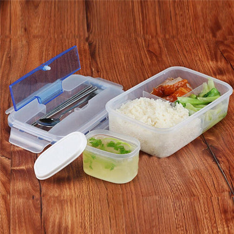 Image of Portable Food Containers Microwave Lunch Bento Box with Soup Bowl Lunch Box Eco-Friendly