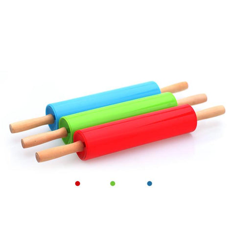 Image of wooden handle creative roller type rolling pin