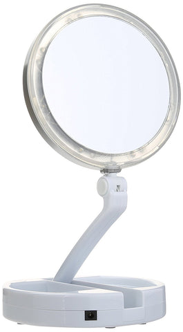 Image of LED Lighted Folding Vanity Travel Mirror