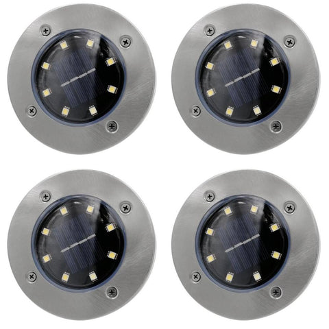 Image of Solar Powered LED Disk Light (4-Pack)