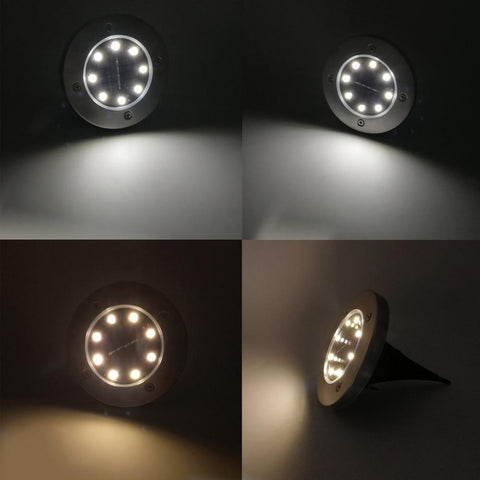 Image of Solar Powered LED Disk Light (4-Pack)