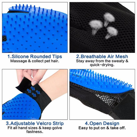 Image of Pet Grooming Deshedding Brush Glove (for Cats/Dogs)