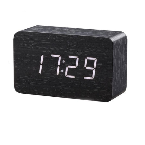 Image of Mini Cube LED Wooden Alarm Clock