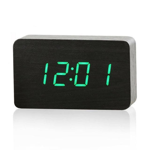 Image of Mini Cube LED Wooden Alarm Clock