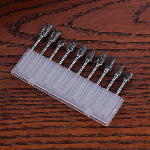 Image of Double Diamond Cut Rotary Burrs 10pcs Set