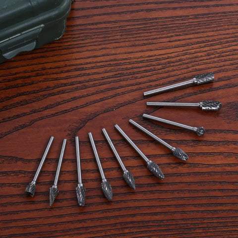 Image of Double Diamond Cut Rotary Burrs 10pcs Set