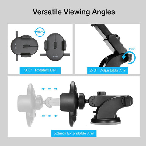 Image of AUTOMATICALLY LOCKING WINDSHIELD PHONE HOLDER, UNIVERSAL FIT