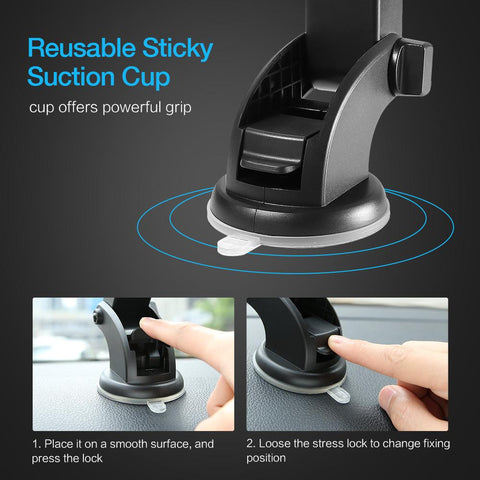 Image of AUTOMATICALLY LOCKING WINDSHIELD PHONE HOLDER, UNIVERSAL FIT