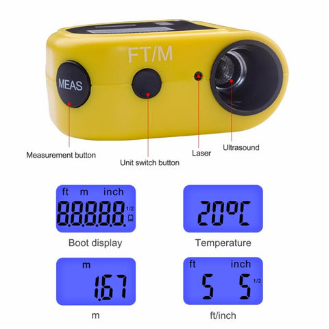 Image of Mini Ultrasonic Digital Tape Measure