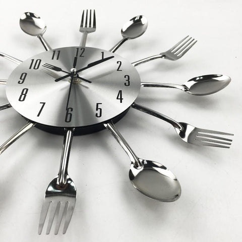 Image of Spoon Fork Creative Quartz Wall Mounted Clock