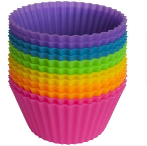 Image of Pantry Elements® Jumbo Silicone Baking Cups (12-Pack) - Vibrant Collection