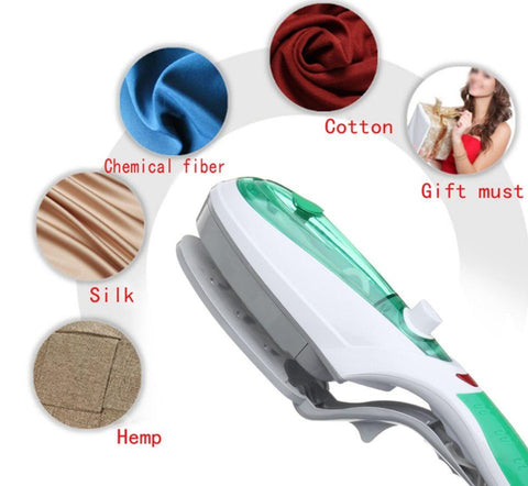 Image of Portable Handheld Clothes Steam Iron with Steam Brush